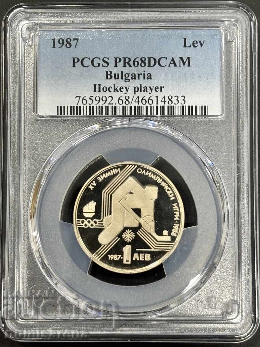 1 LEV 1987 PCGS PR 68 DCAM XV. WINTER OLYMPIC GAMES CALGARY 1 LEV 1987 PCGS PR 68 DCAM XV. WINTER OLYMPIC GAMES CALGARY