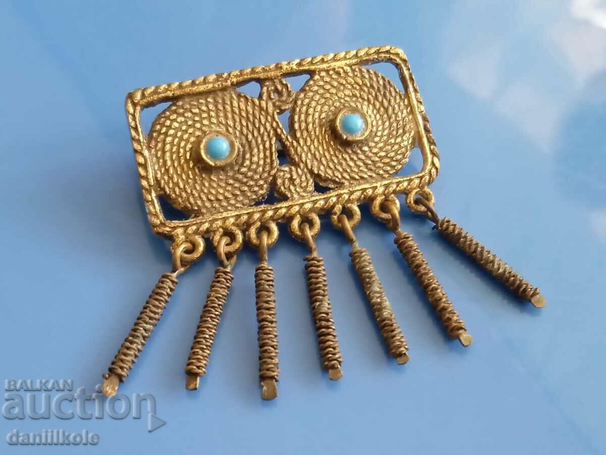 *$*Y*$* VERY OLD BLOOD ENAMEL BROOCH - GREAT *$*Y*$* *$*Y*$* VERY OLD BLOOD ENAMEL BROOCH - GREAT *$*Y*$*