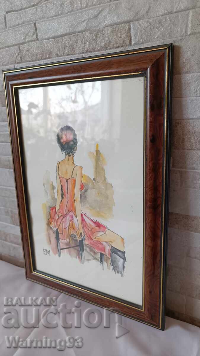 Auction Painting "Longing" - acrylic paints on cardboard with frame - 35/25cm Auction Painting "Longing" - acrylic paints on cardboard with frame - 35/25cm