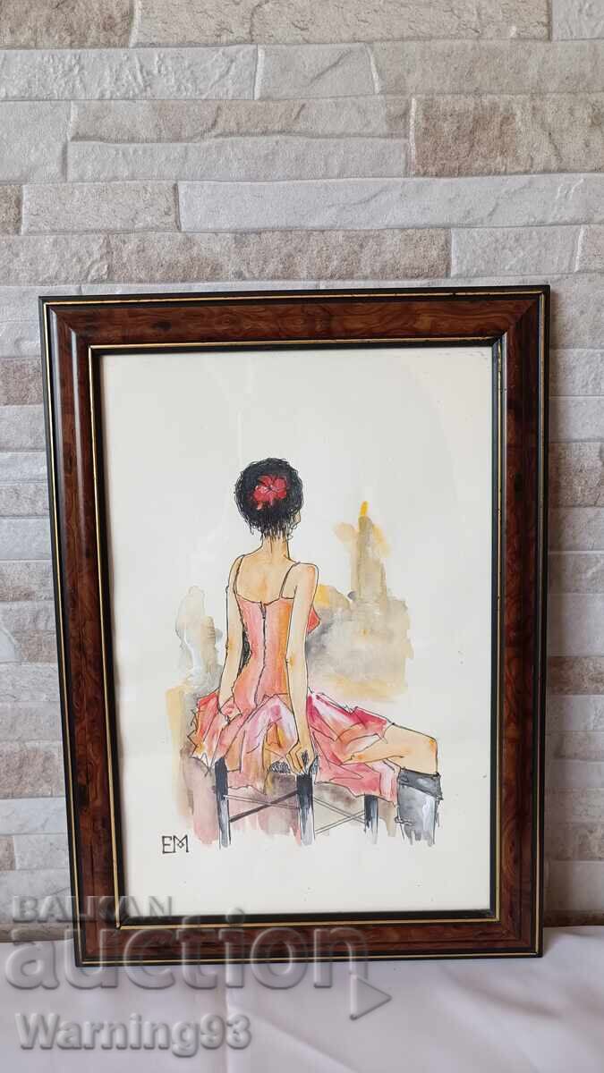 Painting "Longing" - acrylic paints on cardboard with frame - 35/25cm - 5 Painting "Longing" - acrylic paints on cardboard with frame - 35/25cm - 5