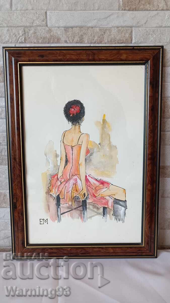 Painting "Longing" - acrylic paints on cardboard with frame - 35/25cm - 6 Painting "Longing" - acrylic paints on cardboard with frame - 35/25cm - 6