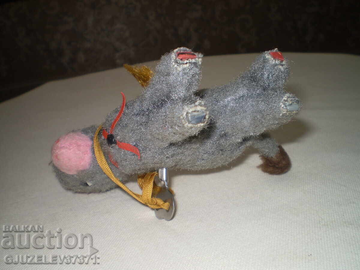 Licitație Mecanic de măgar de jucărie de epocă cu cheie, rotiri de coadă Licitație Mecanic de măgar de jucărie de epocă cu cheie, rotiri de coadă