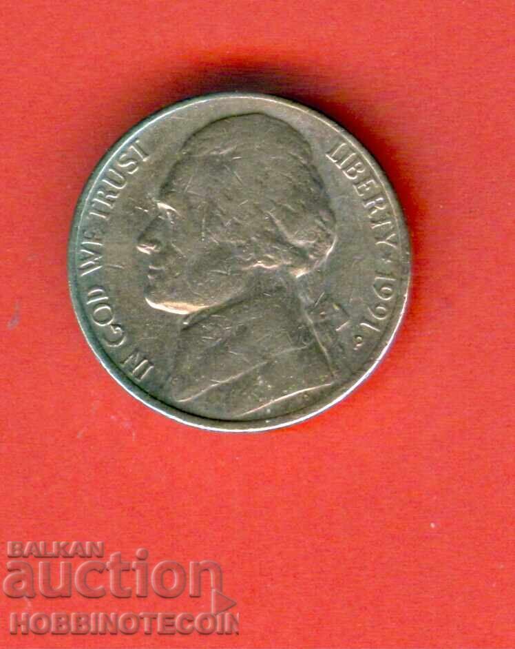 USA 5 cent issue - 1991 P USA 5 cent issue - 1991 P