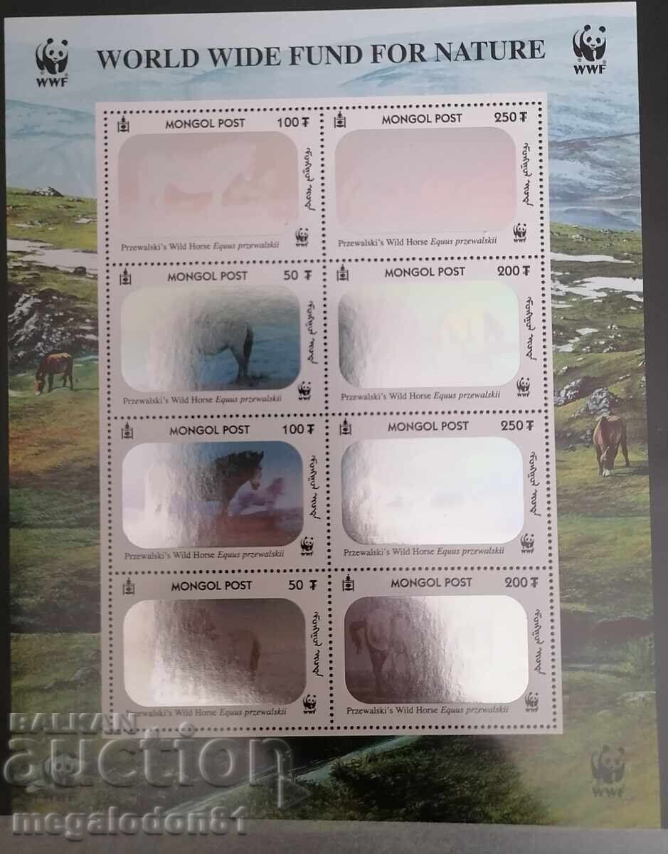 Μογγολία - WWF, το άλογο του Przewalski, γραμματόσημα ολογράμματος Μογγολία - WWF, το άλογο του Przewalski, γραμματόσημα ολογράμματος