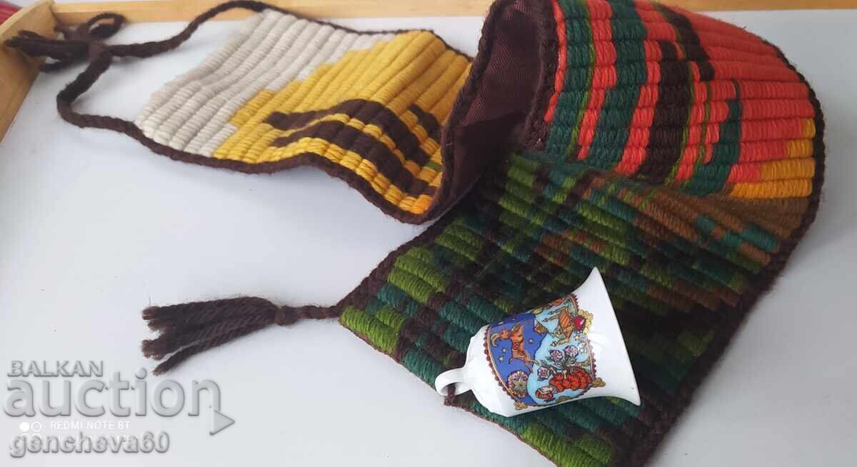 Hand-embroidered panel and porcelain bell 1979