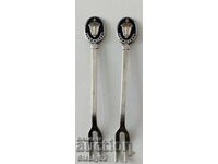2 pcs. silver-plated nickel silver small forks. Stamped Leningrad