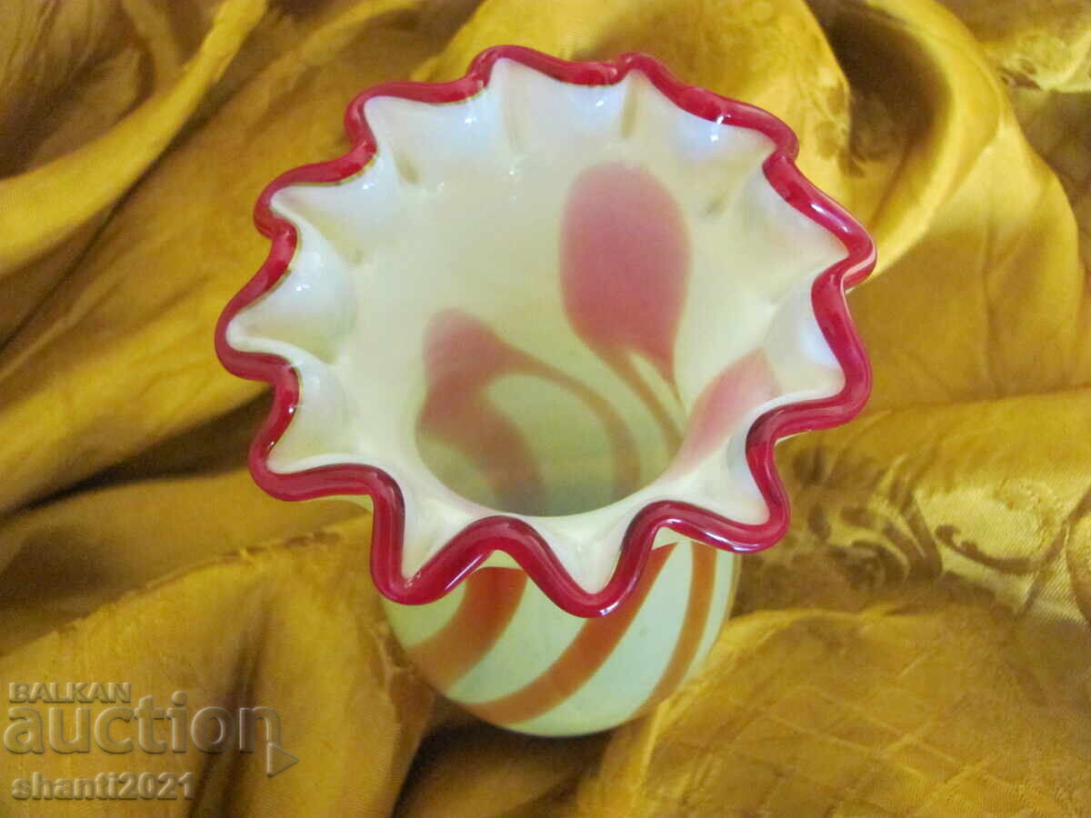 Vase, two-tone crystal glass, handmade - 5 Vase, two-tone crystal glass, handmade - 5