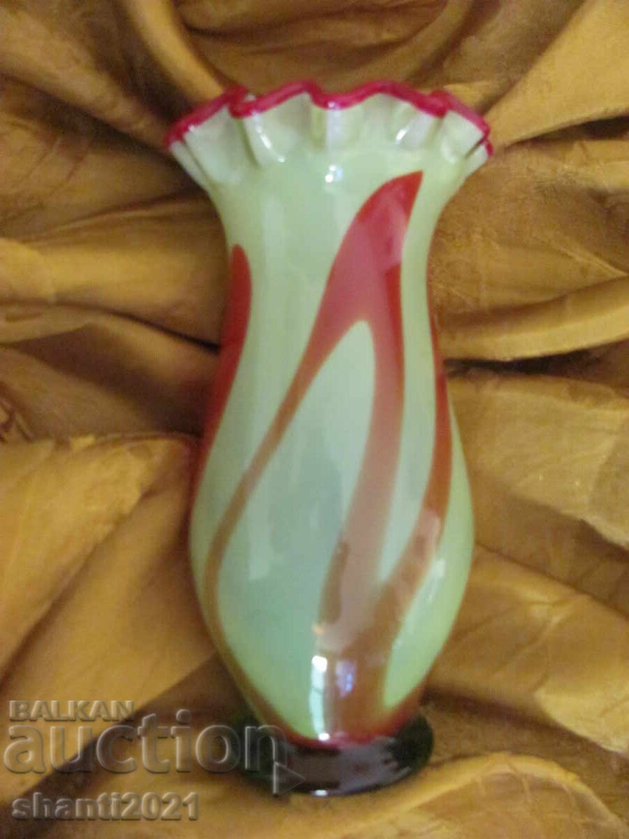 Vase, two-tone crystal glass, handmade - 7 Vase, two-tone crystal glass, handmade - 7