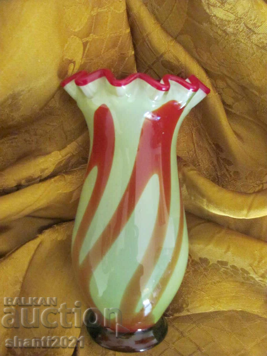 Vase, two-tone crystal glass, handmade Vase, two-tone crystal glass, handmade