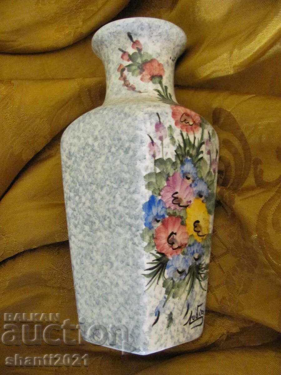Author's porcelain vase, hand-painted, signed - 6 Author's porcelain vase, hand-painted, signed - 6