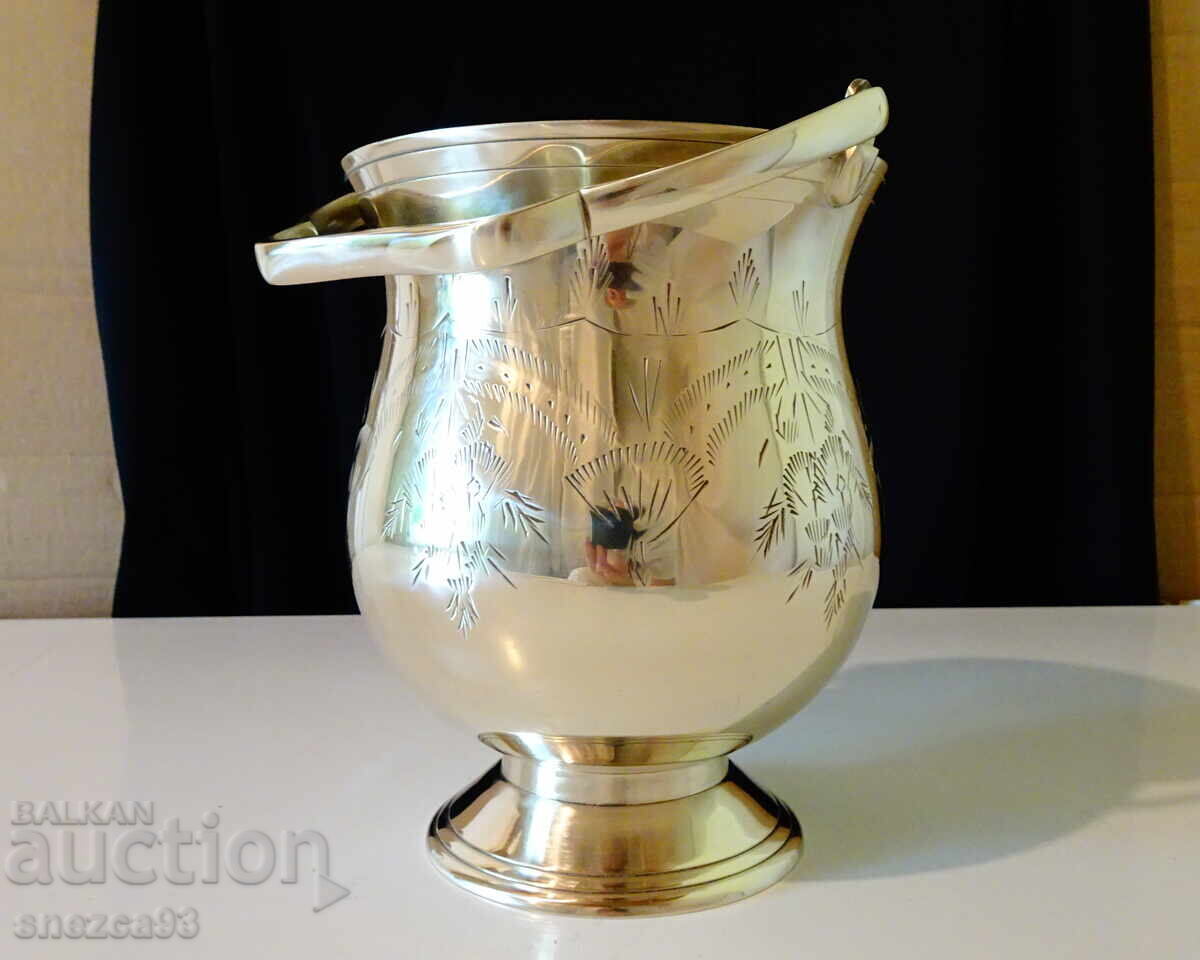 British bronze ice bucket, ice pail, jug, marked - 7 British bronze ice bucket, ice pail, jug, marked - 7