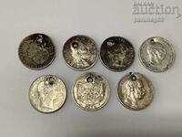 LOT 7 silver coins Austria, Serbia and Romania for jewelry