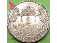 2 crowns 1913 Hungary Franz Joseph I 1848-1916 silver