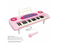 Pink children's piano with microphone and 37 keys – Fun and music