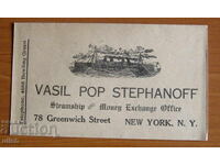 Vasil pop Stefanoff New York shipping agency envelope