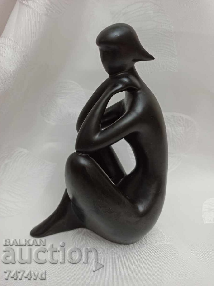 RARE BLACK PORCELAIN PLASTIC NUDE WOMAN -ROYAL DUX! RARE BLACK PORCELAIN PLASTIC NUDE WOMAN -ROYAL DUX!
