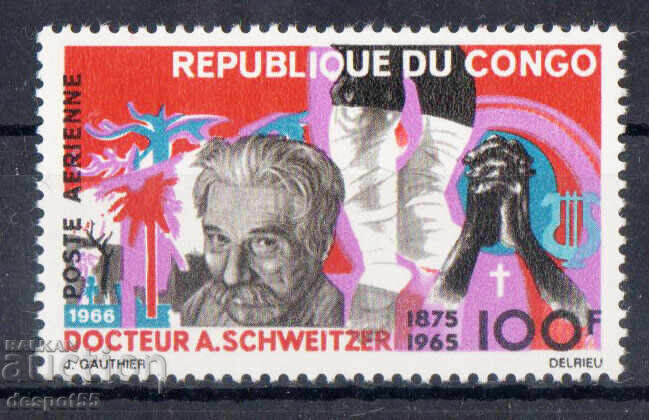 1966. Congo, Rep. Airmail - commemoration of Dr. Schweitzer. 1966. Congo, Rep. Airmail - commemoration of Dr. Schweitzer.