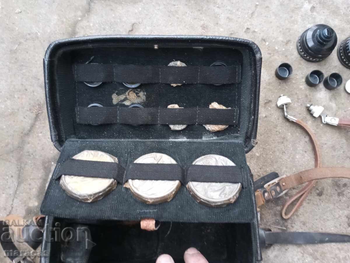 Old camera box with filters and lenses. with price 26.00 BGN | € 13.29 Old camera box with filters and lenses. with price 26.00 BGN | € 13.29