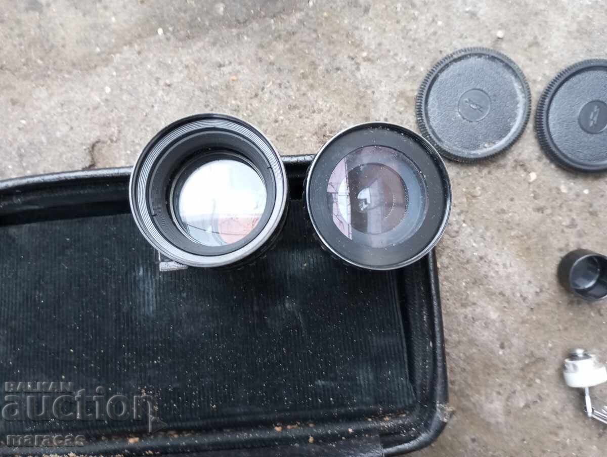 Old camera box with filters and lenses. - 5 Old camera box with filters and lenses. - 5