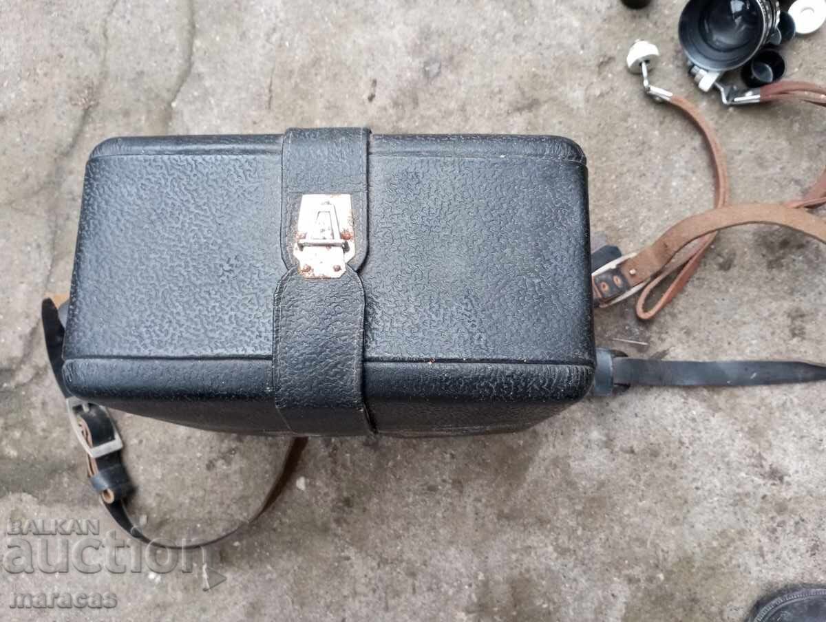 Old camera box with filters and lenses. - 6 Old camera box with filters and lenses. - 6