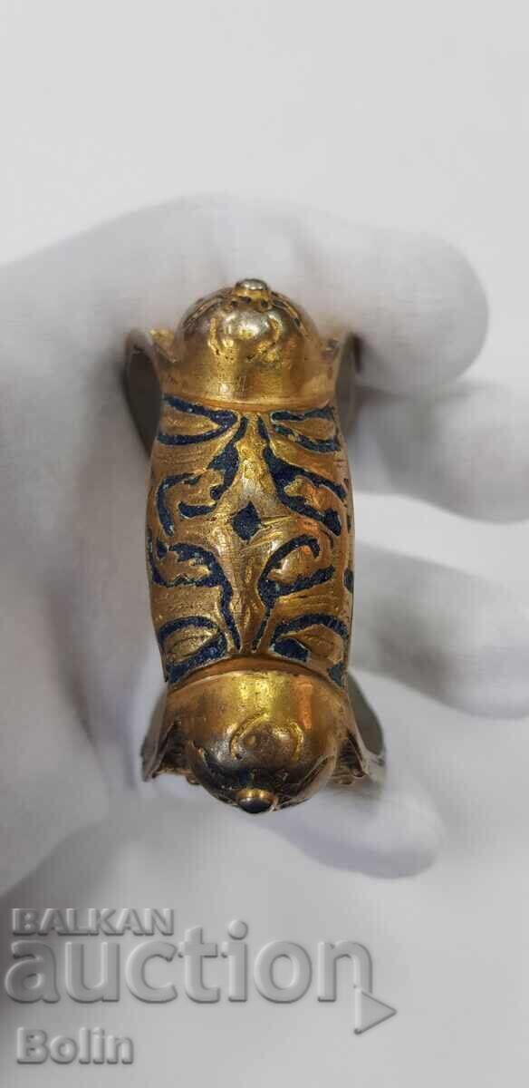 Very rare Renaissance bracelet, slingshot, silver gilded enamel - 5 Very rare Renaissance bracelet, slingshot, silver gilded enamel - 5