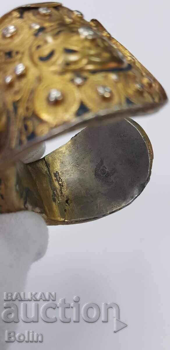 Very rare Renaissance bracelet, slingshot, silver gilded enamel - 6 Very rare Renaissance bracelet, slingshot, silver gilded enamel - 6