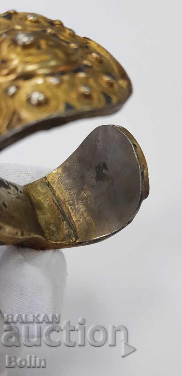 Very rare Renaissance bracelet, slingshot, silver gilded enamel - 7 Very rare Renaissance bracelet, slingshot, silver gilded enamel - 7