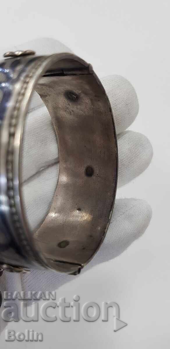 Rare silver Renaissance bracelet with nialo - enamel - 19th century - 6 Rare silver Renaissance bracelet with nialo - enamel - 19th century - 6