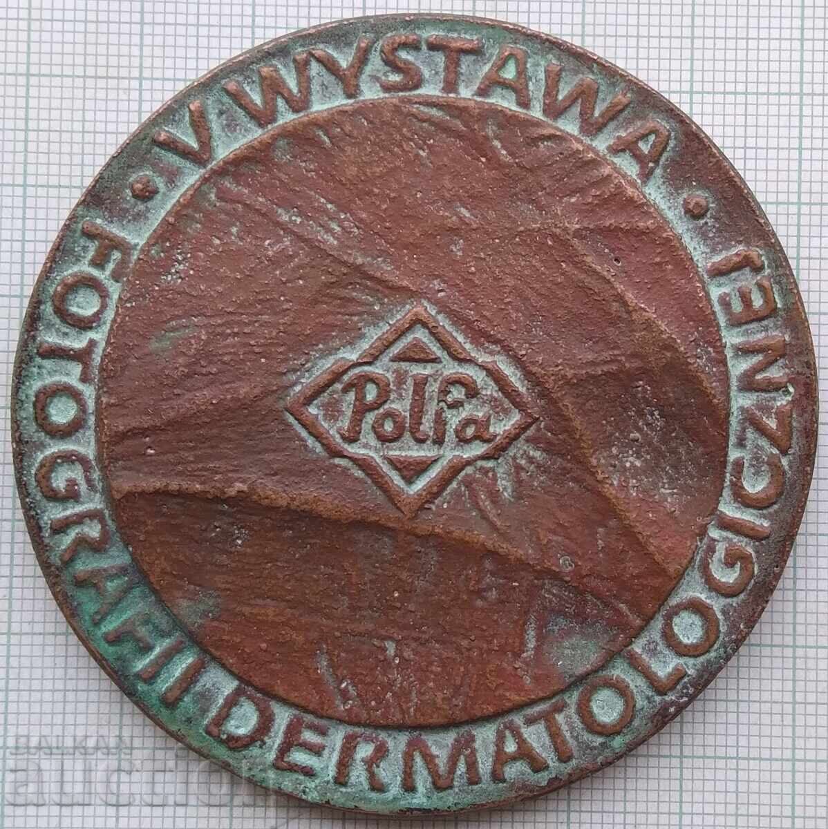 18362 Plaque - Dermatology Clinic Dublin Poland 1976 - copper 18362 Plaque - Dermatology Clinic Dublin Poland 1976 - copper