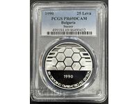 25 LEVA 1990 PCGS PR 69 DCAM SOCCER BALL