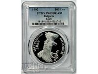 100 ЛЕВА 1992 -PCGS PR69 DCAM-ОРЕЛ #1