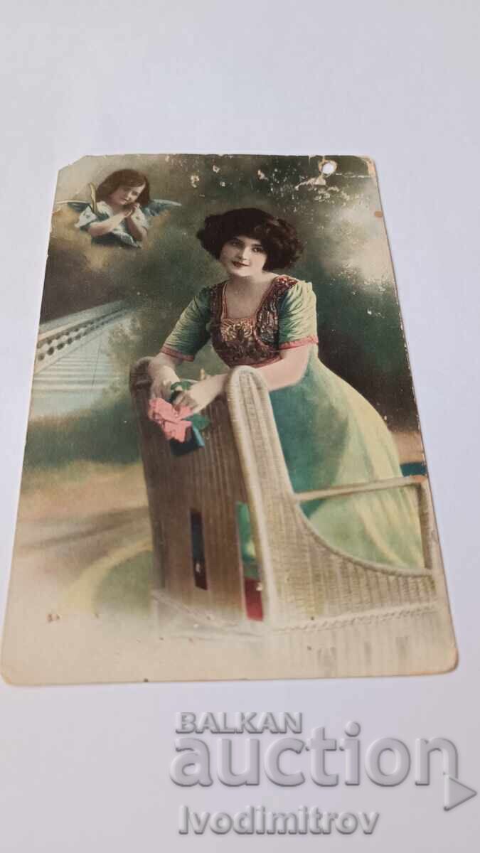 Postcard Young Girl Chirpani 1916 Censorship Commission Postcard Young Girl Chirpani 1916 Censorship Commission