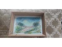 Small framed watercolor, landscape