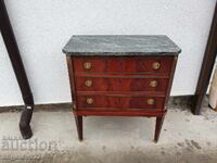 Vintage solid wood chest of drawers with marble top!!!