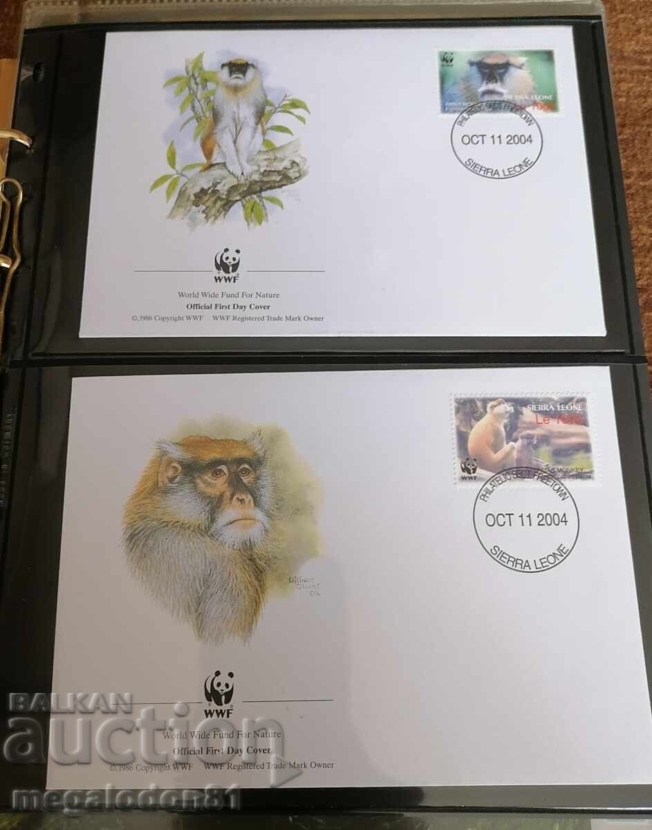 Sierra Leone - WWF fauna, monkey, 2004. with price 10.00 BGN | € 5.11 Sierra Leone - WWF fauna, monkey, 2004. with price 10.00 BGN | € 5.11