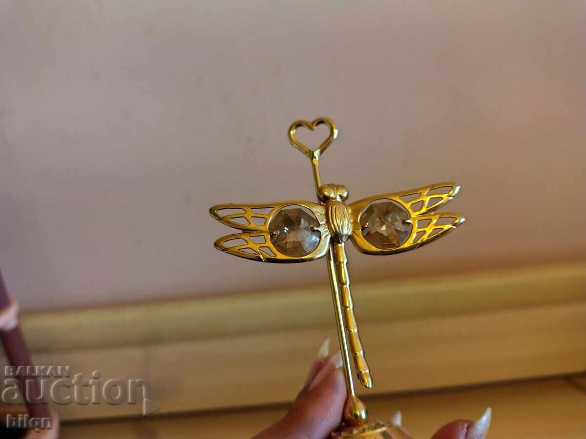 Delivery of Gold Plated Figurine - Dragonfly With Swarovski Crystals Delivery of Gold Plated Figurine - Dragonfly With Swarovski Crystals