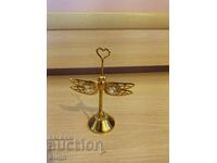 Gold Plated Figurine - Dragonfly With Swarovski Crystals