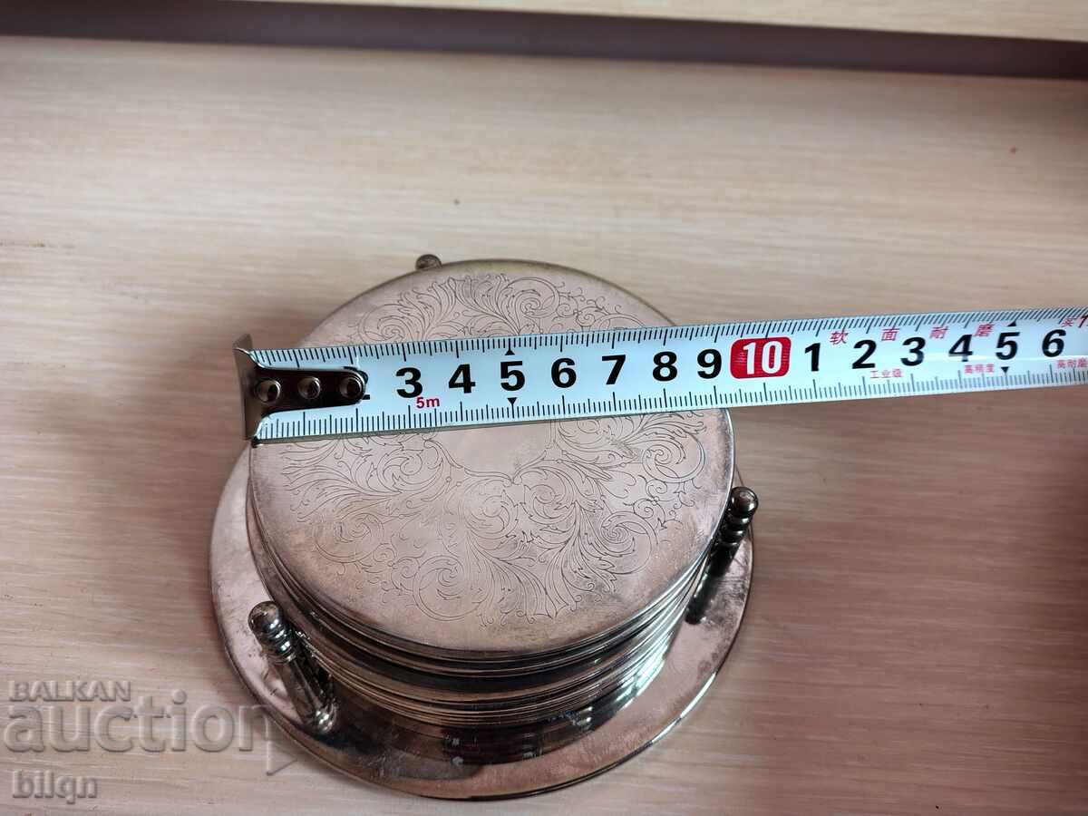 Delivery of Awesome Silver Plated Coasters With Stand Delivery of Awesome Silver Plated Coasters With Stand