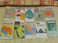 Old country maps and road maps from around the 1970s