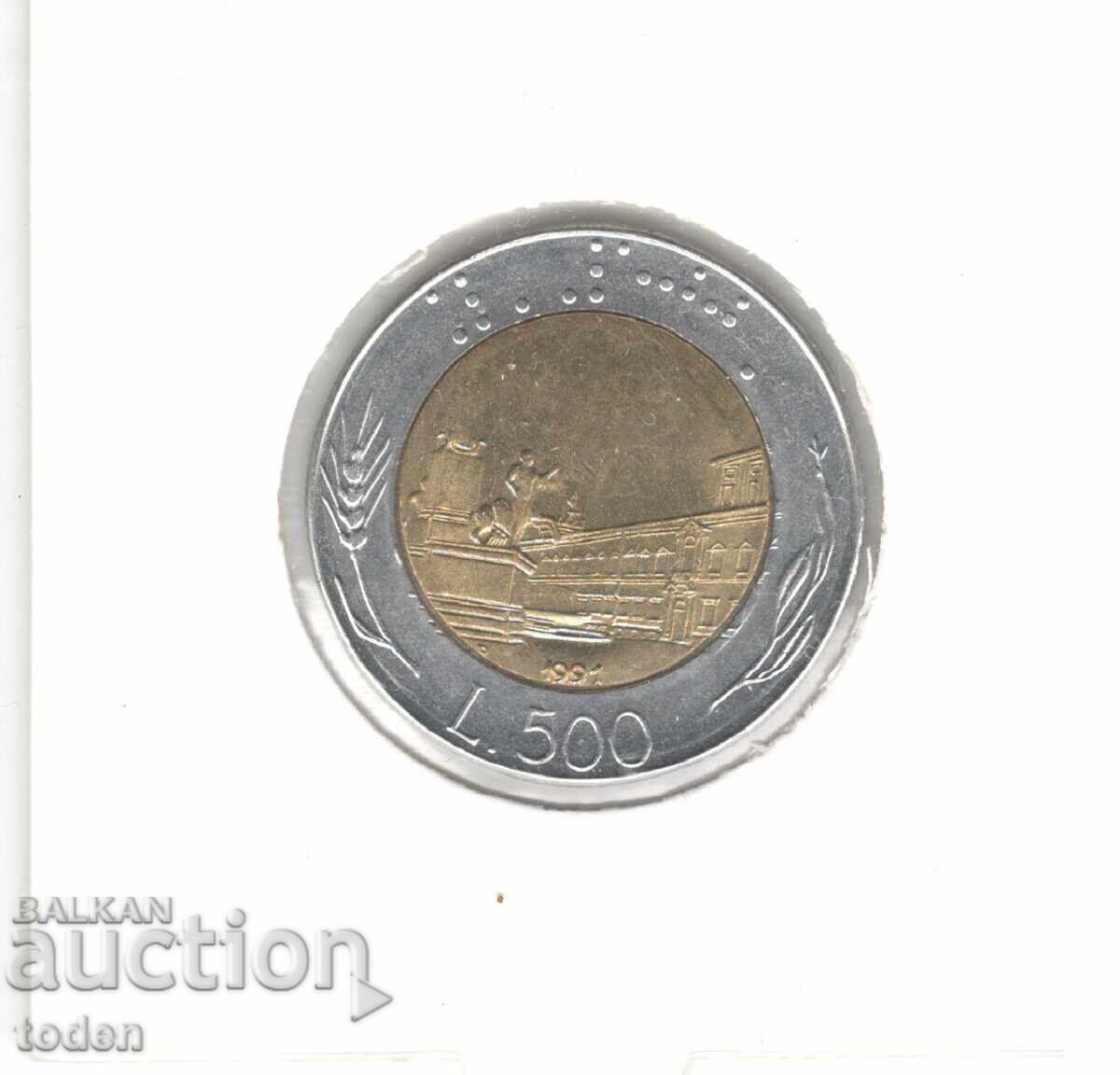 Licitație Italia-500 Lire-1991 R-KM# 111 Licitație Italia-500 Lire-1991 R-KM# 111
