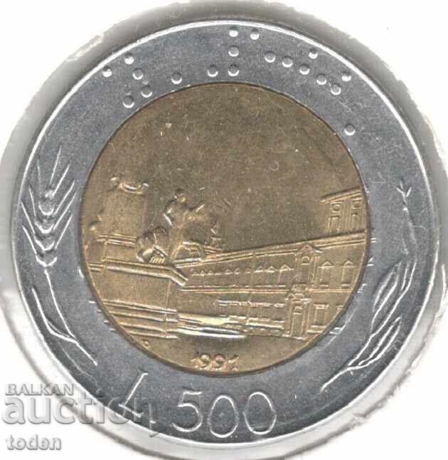 Italia-500 Lire-1991 R-KM# 111 Italia-500 Lire-1991 R-KM# 111