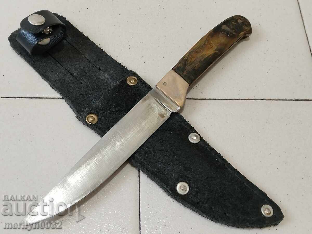 Old tourist knife with buffalo horn handles Old tourist knife with buffalo horn handles