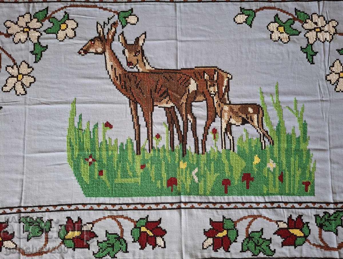 Auction Huge hand-embroidered dowry coverlet Auction Huge hand-embroidered dowry coverlet