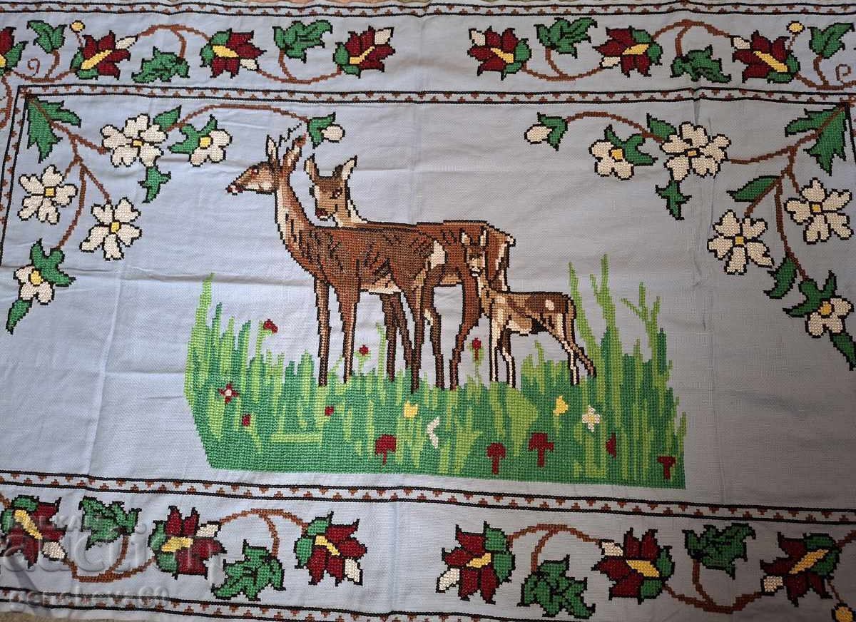 Huge hand-embroidered dowry coverlet - 6 Huge hand-embroidered dowry coverlet - 6