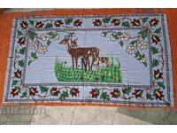 Huge hand-embroidered dowry coverlet
