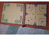 Two hand-embroidered table squares