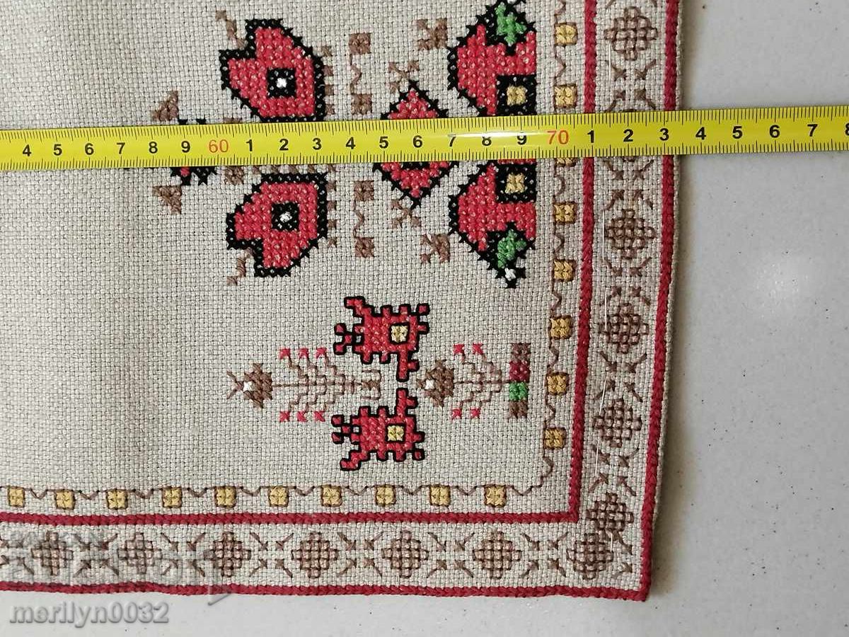 Old embroidered check, tablecloth, milo, Bulgarian embroidery - 6 Old embroidered check, tablecloth, milo, Bulgarian embroidery - 6