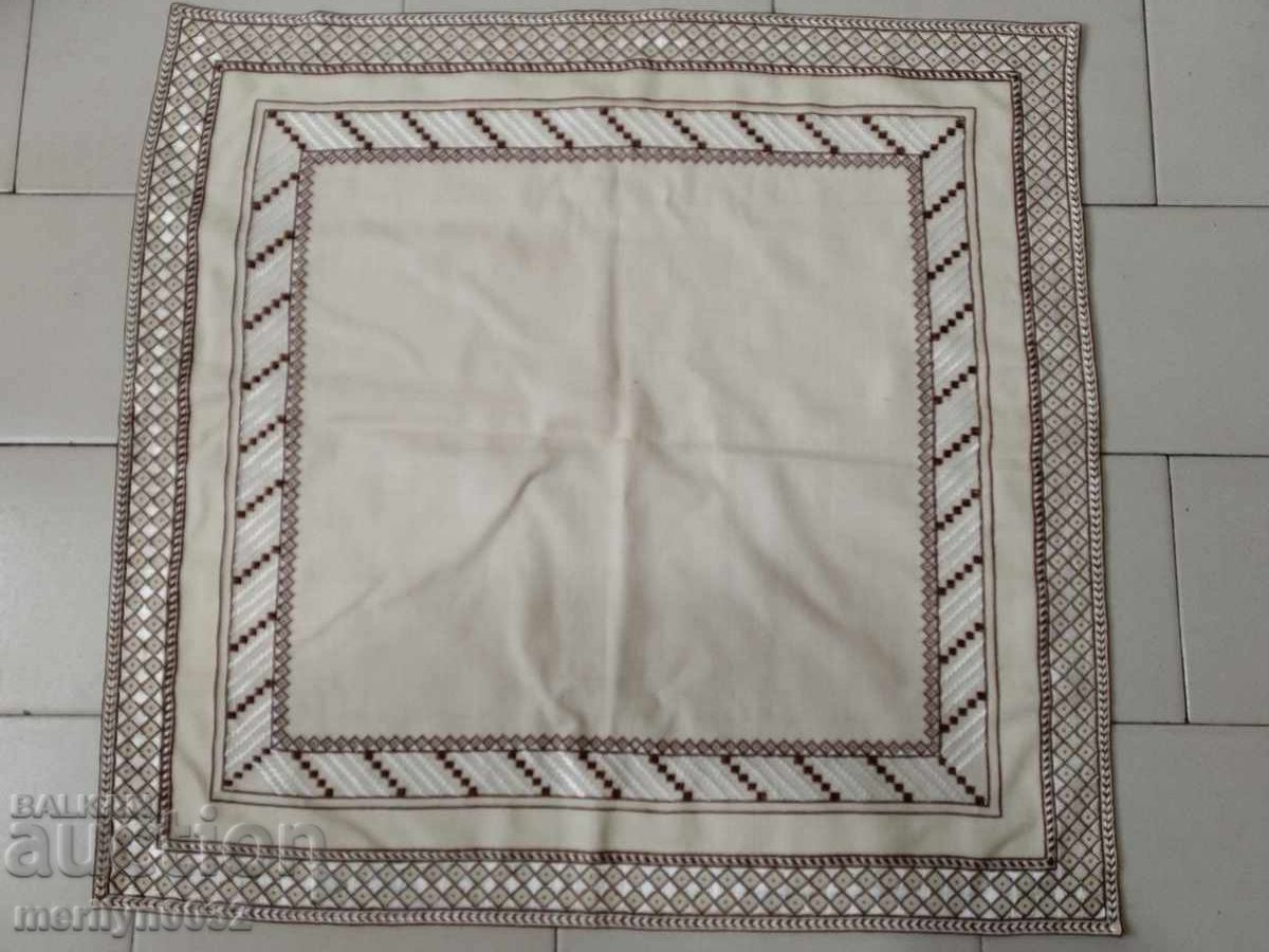 Old embroidered check, tablecloth, milo, Bulgarian embroidery Old embroidered check, tablecloth, milo, Bulgarian embroidery