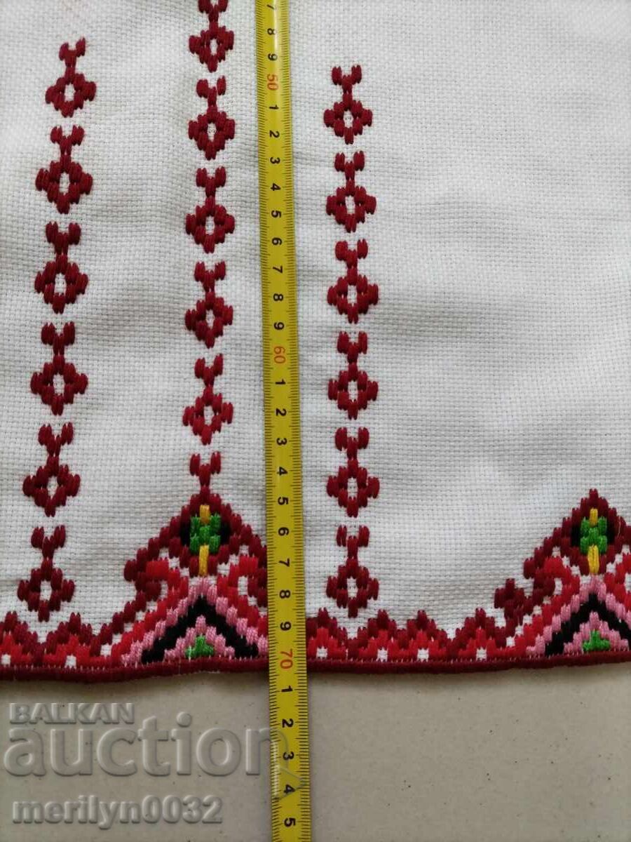 Old embroidered check, tablecloth, milo, Bulgarian embroidery - 5 Old embroidered check, tablecloth, milo, Bulgarian embroidery - 5