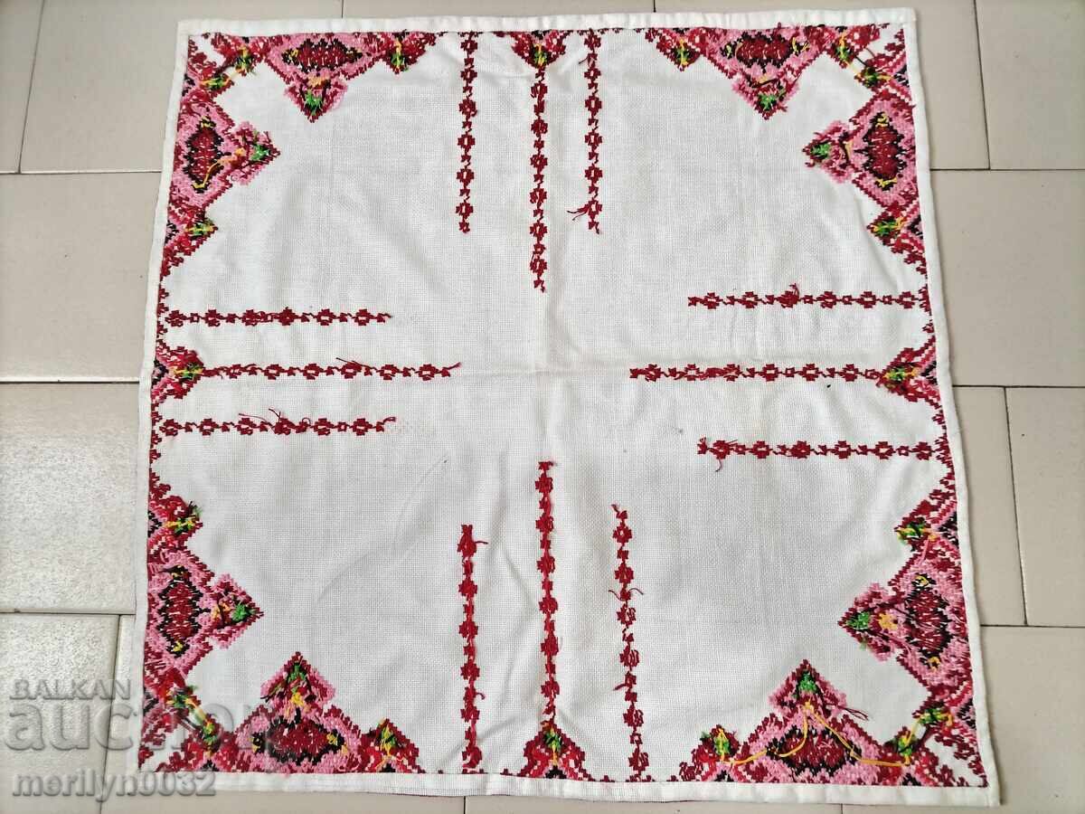 Old embroidered check, tablecloth, milo, Bulgarian embroidery - 7 Old embroidered check, tablecloth, milo, Bulgarian embroidery - 7